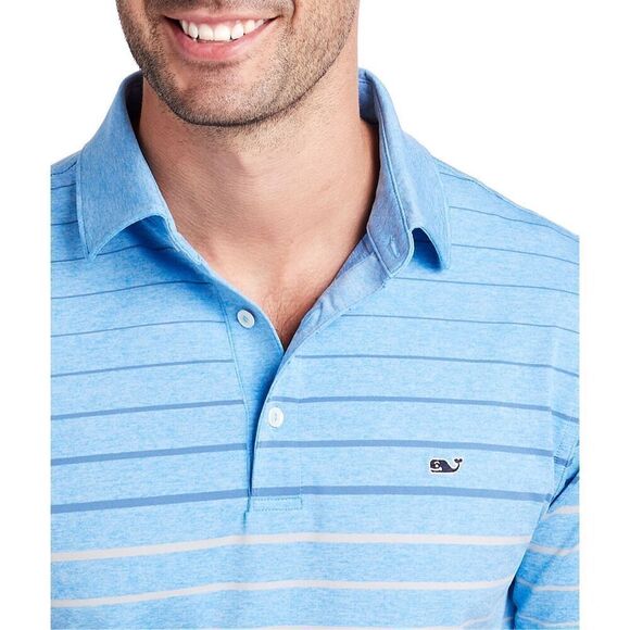 Vineyard Vines Pinecrest Stripe Sankaty Performance Polo Size M in Blue - Picture 3 of 8